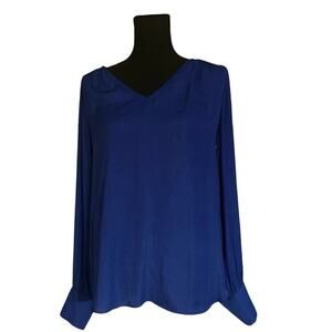 Rachel Roy Colbalt Blue V Neck Blouse Size M